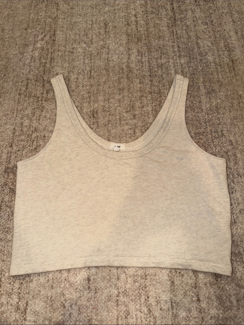 aerie Cream Ribbed Cropped Tank